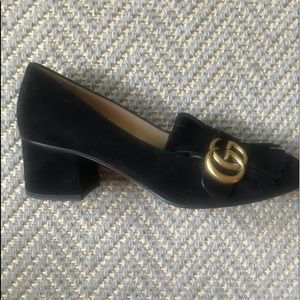 Gucci Marmont Black Suede pumps